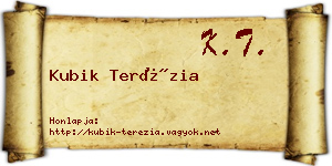 Kubik Terézia névjegykártya